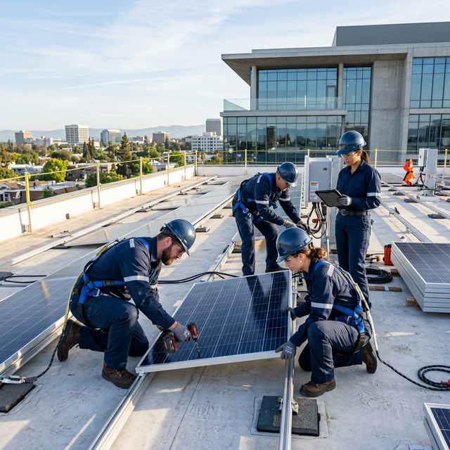 DB Bharati Solar Team Installing Rooftop Solar